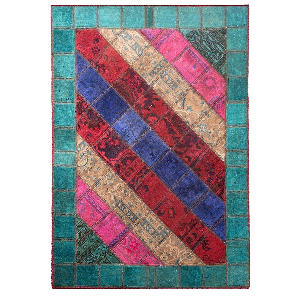 کلاژ فرش دستبافت دو متری مدل چهل تکه کد FT13M