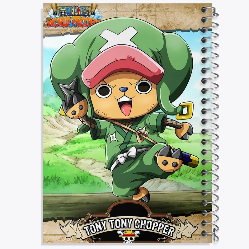 دفتر شطرنجی 50 برگ خندالو طرح تونی تونی چاپر انیمه وان پیس One Piece کد 17252