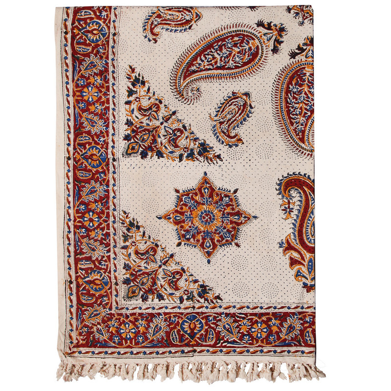 سفره قلمکار گالری مثالین کد 301016 سایز 100 × 150 سانتی متر