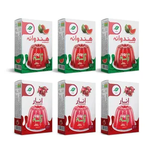 پودر ژله یلدا انار و هندوانه جمع - 90 گرم مجموعه ۶ عددی