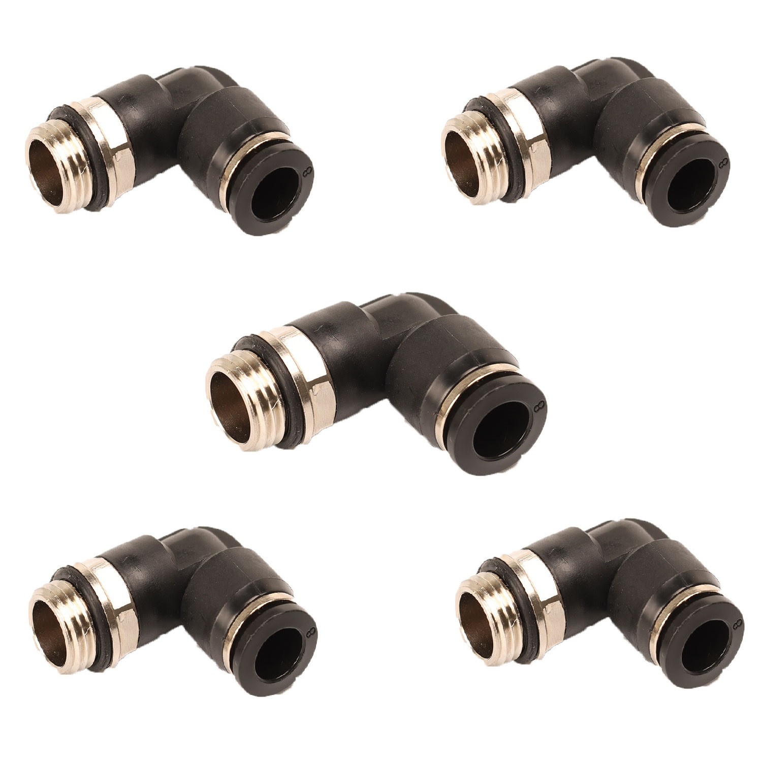 اتصال زانویی پنوماتیک مدل PL1/4-8 بسته 5 عددی