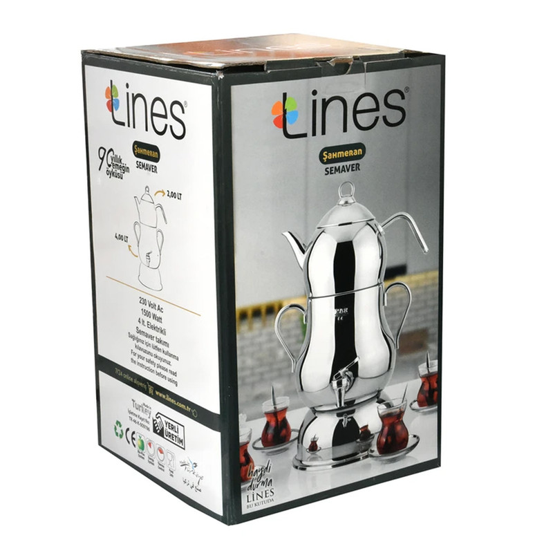 سماور برقی لینس مدل sahmeran Gold گنجایش 4 لیتر