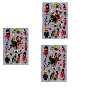 استیکر کودک طرح دختر کفشدوزکی و پسر گربه ای کد NB 112 بسته 3 عددی