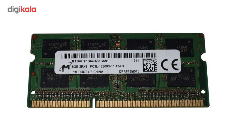 رم لپ تاپ میکرون مدل 1600 DDR3L PC3L 12800S MHz ظرفیت 8 گیگابایت