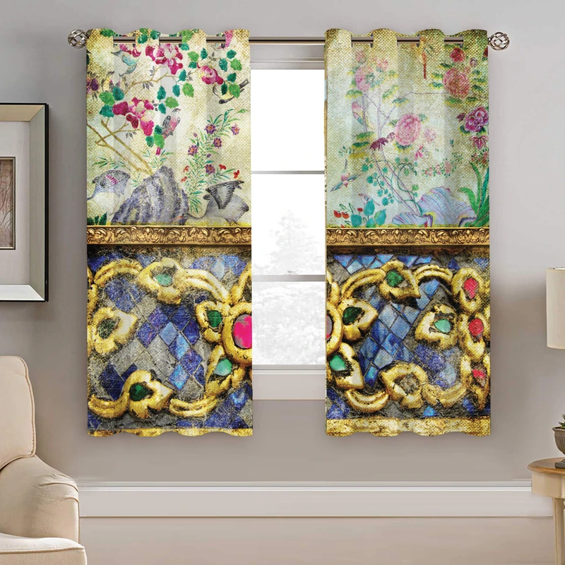 پرده نیروانا طرح سنتی مدل مخمل کد 4715 سایز 140×200 سانتی متر