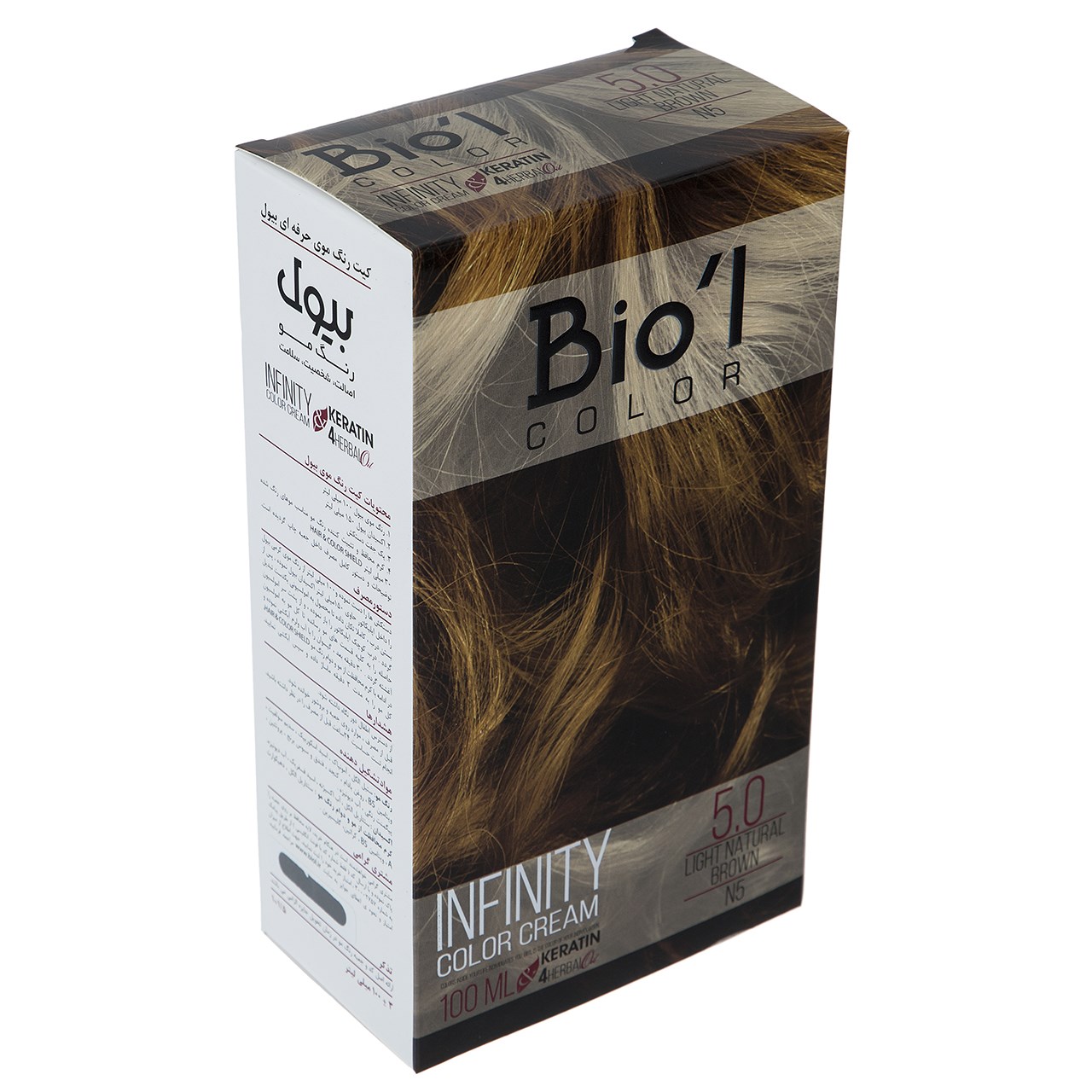 کیت رنگ موی Bio'l شماره 5.0 قهوه ای روشن