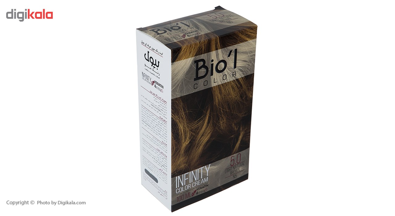 کیت رنگ موی Bio'l شماره 5.0 قهوه ای روشن