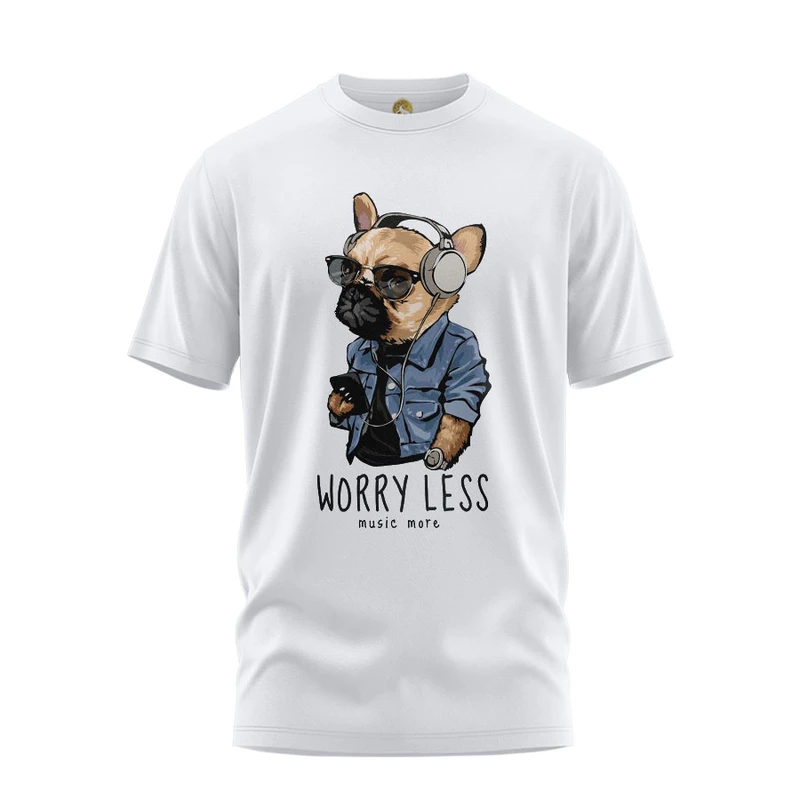 تی شرت آستین کوتاه زنانه هومرو مدل  TW397 طرح سگ 