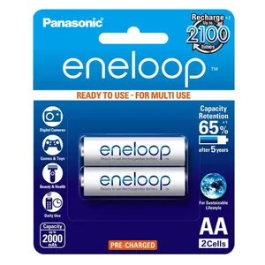 Panasonic Eneloop BK-3MCCE/2BT Rechargeable AA Battery Pack Of 2