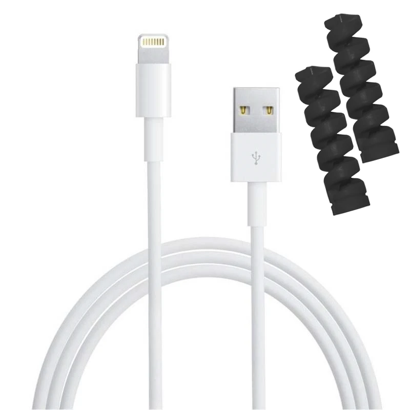 کابل تبدیل USB به لایتنینگ مدل FCQ-100 طول 1 متر به همراه 2 عدد محافظ کابل