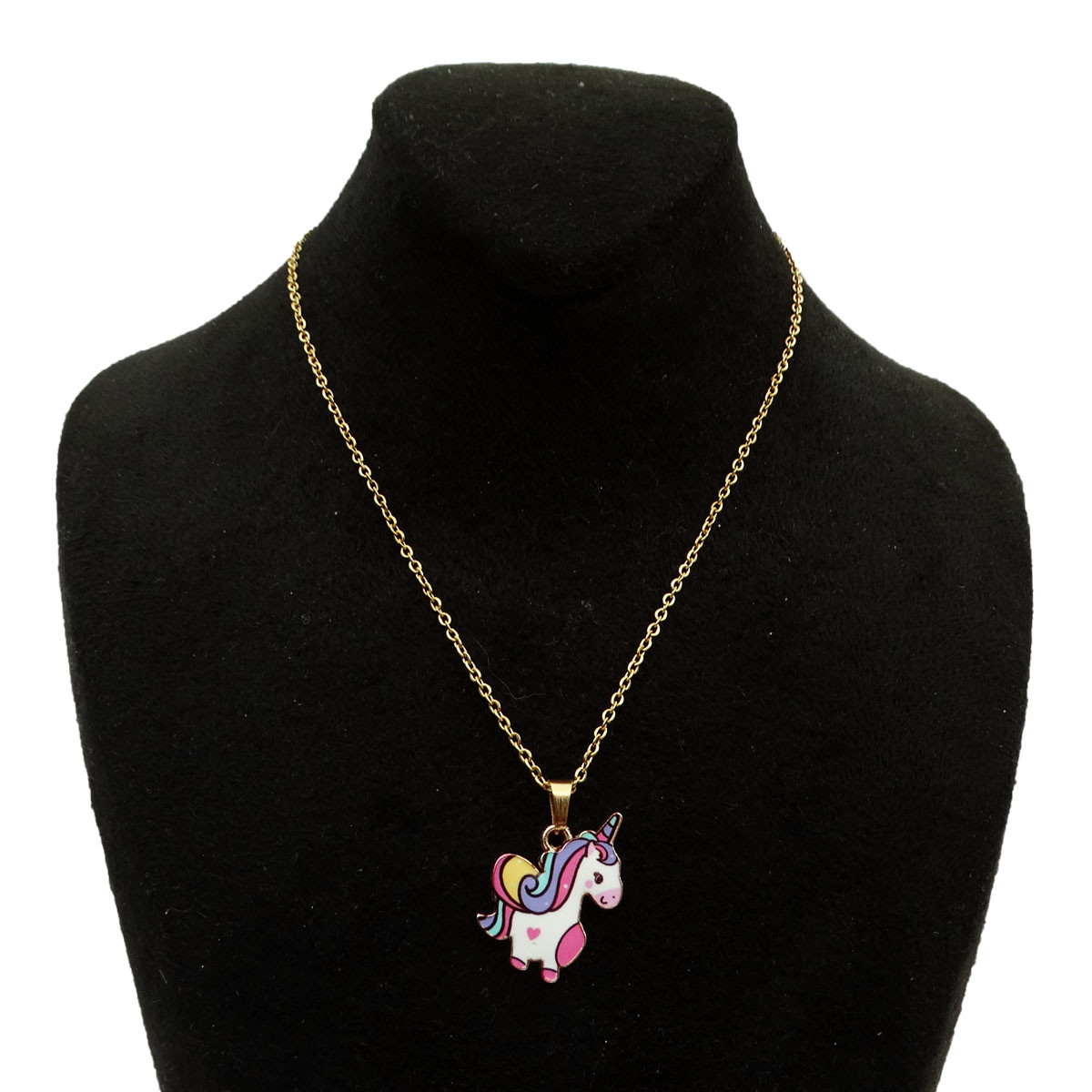 گردنبند دخترانه مدل اسب تک شاخ زیبا کد GZ-Beh-39