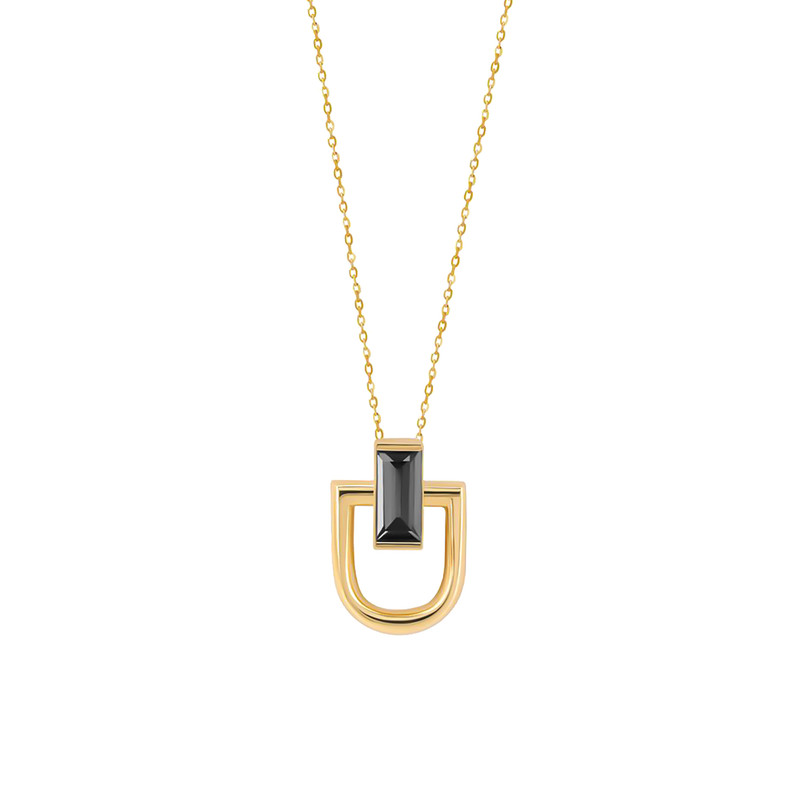 گردنبند طلا 18 عیار زنانه با زنجیر حلقه‌ای (فلامینگو) تاج مدل G370