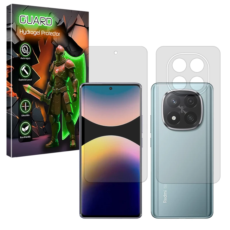 محافظ صفحه نمایش مات گارد مدل Tough مناسب برای گوشی موبایل شیائومی Redmi Note 14 Pro Plus 5G به همراه محافظ پشت گوشی