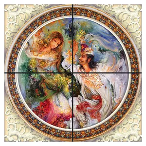 تایل سقفی طرح خسرو و شیرین کد 0900 سایز 60x60 سانتی متر مجموعه 4 عددی