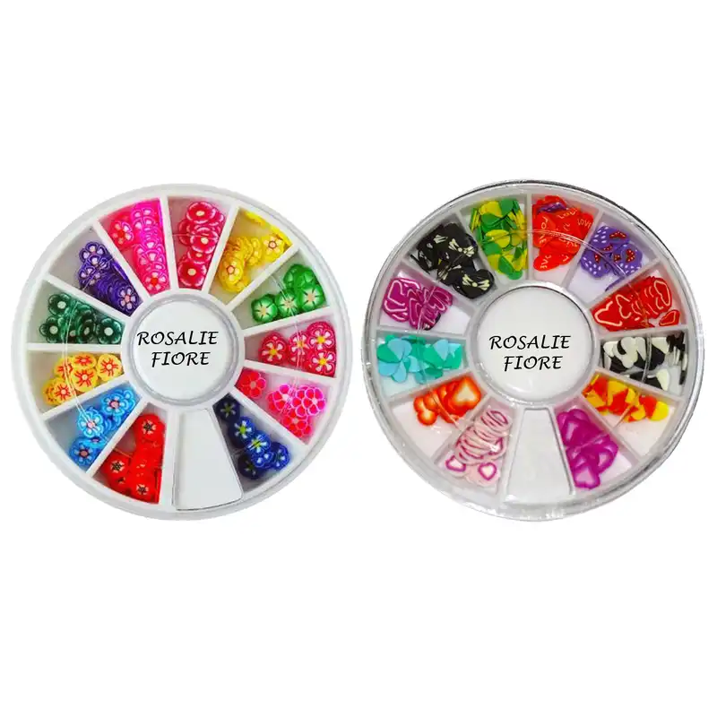 تزیین ناخن رزالی فیوره مدل گل ها و قلب ها مجموعه 2 عددی