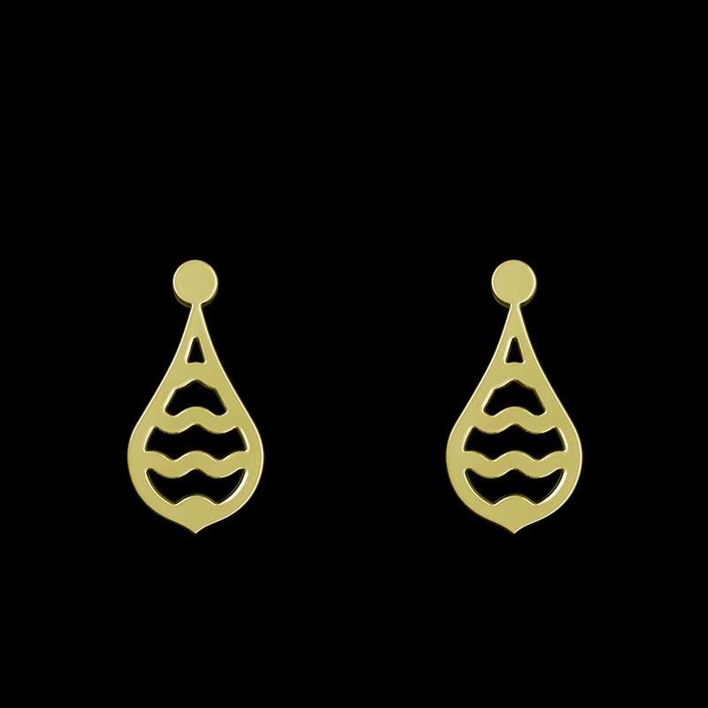 گوشواره طلا 18 عیار زنانه مدوپد مدل اشک کد GA1-11334