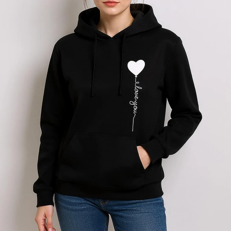 عکس شماره 3 : هودی زنانه طرح قلب کد f59