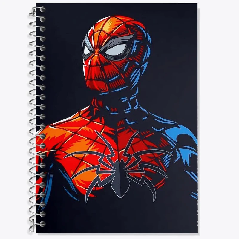 دفتر زبان 50 برگ خندالو مدل سه خط طرح مرد عنکبوتی Spider Man کد 13191
