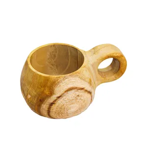  لیوان چوبی مدل دسته دار کد 01