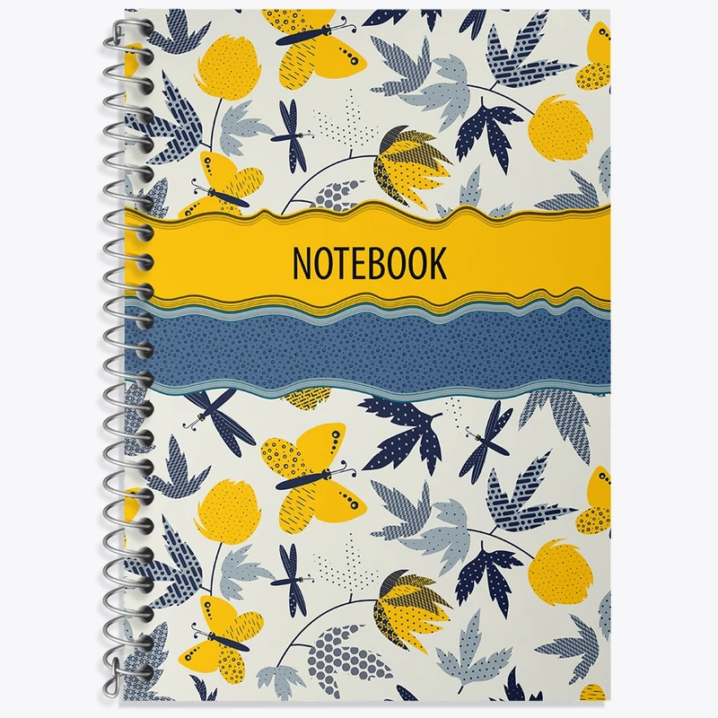 دفتر زبان 50 برگ خندالو مدل دو خط طرح گل گلی کد N831