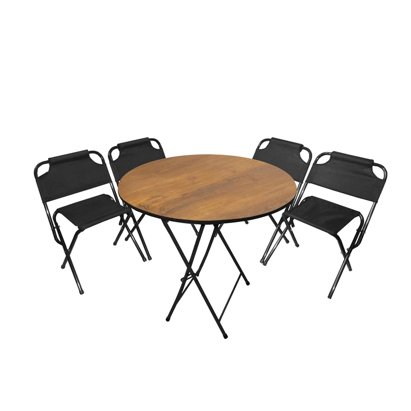 میز و صندلی سفری میزیمو مدل برزنتی پشتدار کد 7791 مجموعه 5 عددی