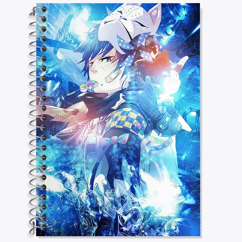 دفتر زبان 50 برگ خندالو مدل سه خط طرح رین انیمه جنگیر آبی کد 16369