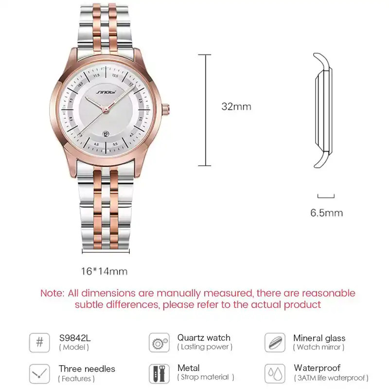 ساعت مچی عقربه ای زنانه سینوبی مدل s9842L