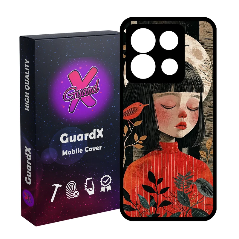 کاور گارد ایکس طرح Girl مدل Glass10784 مناسب برای گوشی موبایل شیائومی Poco X6 5G / Note 13 Pro 5G