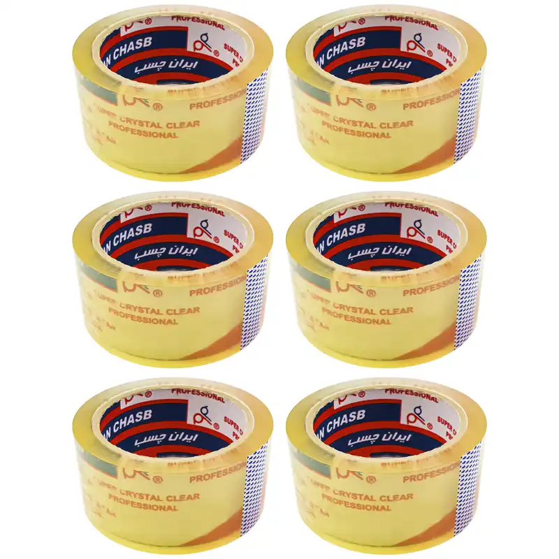 نوار چسب ایران چسب مدل IR-1 عرض 5 سانتیمتر بسته 6 عددی