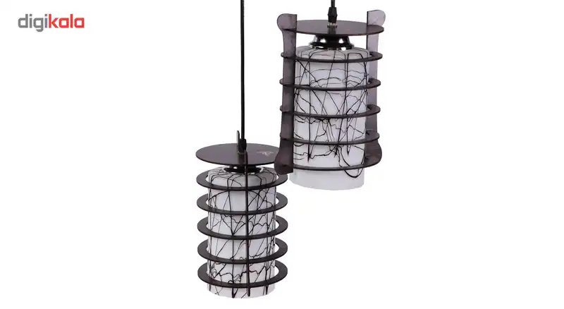 لوستر چراغ آویز 2 شعله سهیل مدل تاور گرد