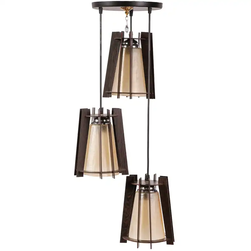 لوستر و چراغ آویز 3 شعله سهیل مدل هرمی