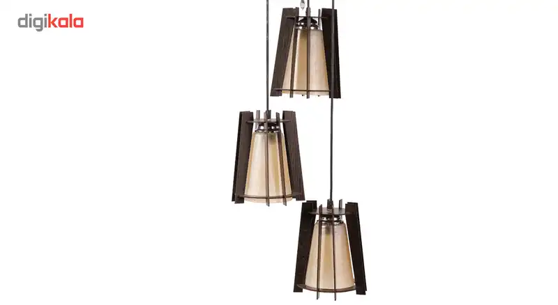 لوستر و چراغ آویز 3 شعله سهیل مدل هرمی