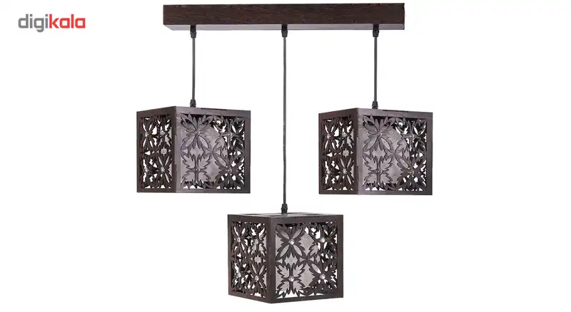 لوستر و چراغ آویز 3 شعله سهیل مدل گلبرگ خطی