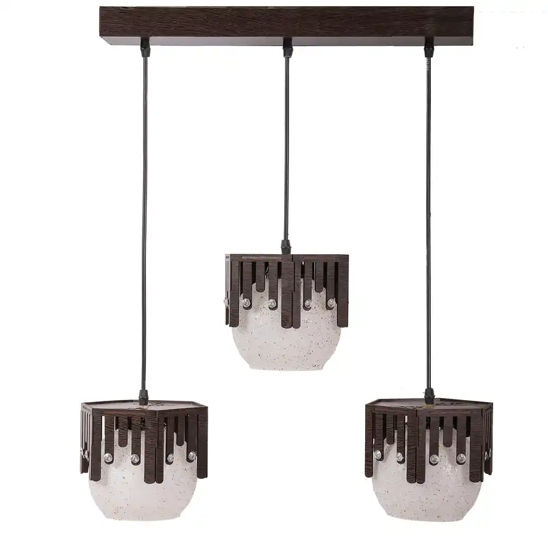 لوستر چراغ آویز 3 شعله سهیل مدل باران خطی