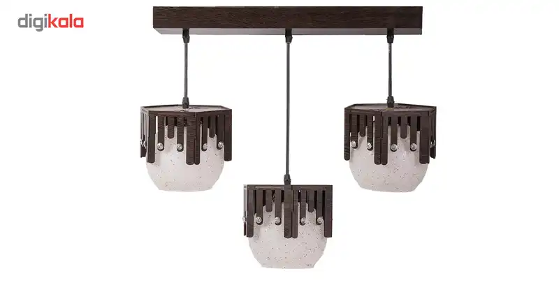 لوستر چراغ آویز 3 شعله سهیل مدل باران خطی