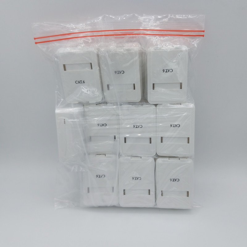 باکس کیستون شبکه  CAT6 مدل شاتردار بسته 10 عددی