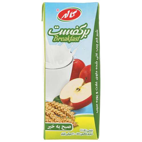 شیر کم چرب غنی شده برکفست کاله حجم 0.2 لیتر