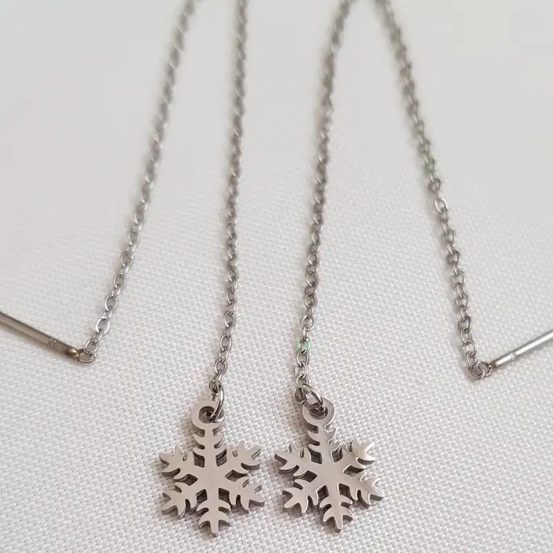 گوشواره زنانه استینلس استیل مدل دانه برف 3260