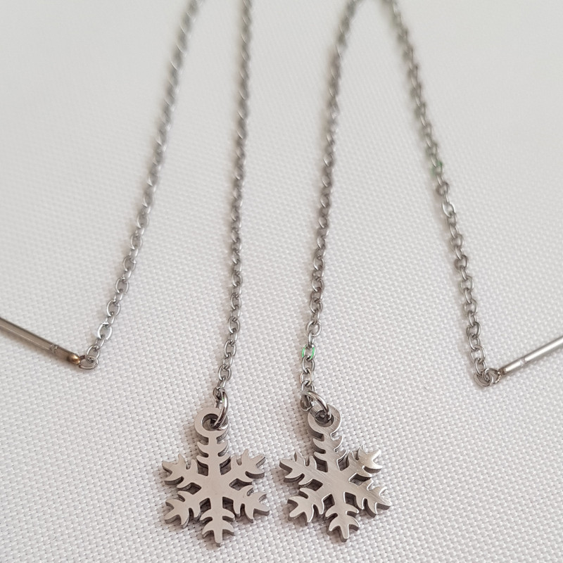 گوشواره زنانه استینلس استیل مدل دانه برف 3260 گوشواره زنانه استینلس استیل مدل دانه برف 3260