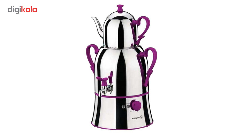 سماور برقی کرکماز مدل Nosta کد 338 به همراه ست 3 عددی اردور خوری