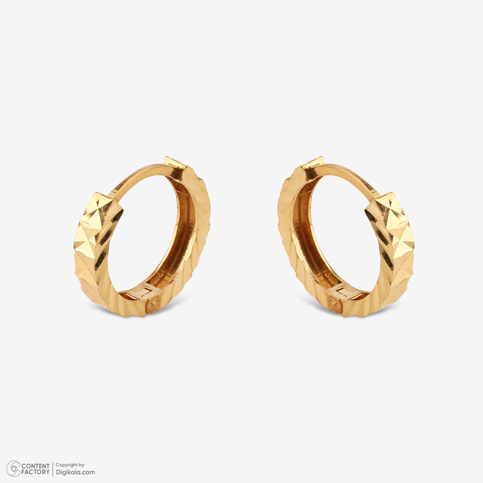 گوشواره حلقه‌ای طلا 18 عیار زنانه گلدم مدل E245011 -  - 5