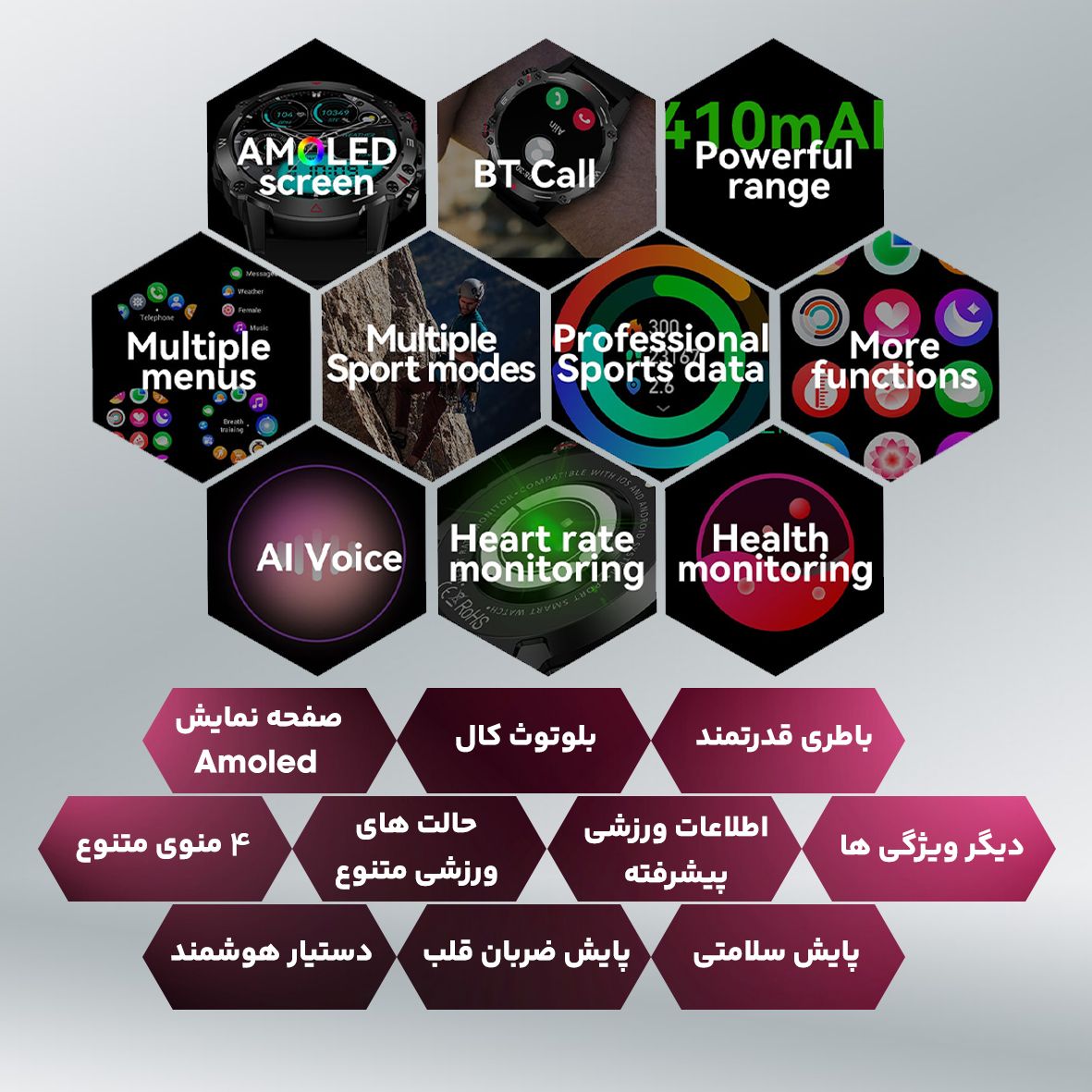 ساعت هوشمند هیوامی مدل Deft -  - 15