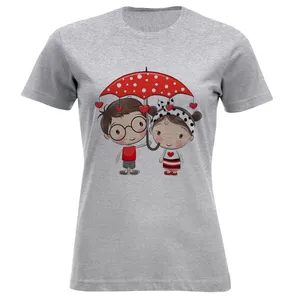 تی شرت آستین کوتاه زنانه مدل چتر عاشقی A23