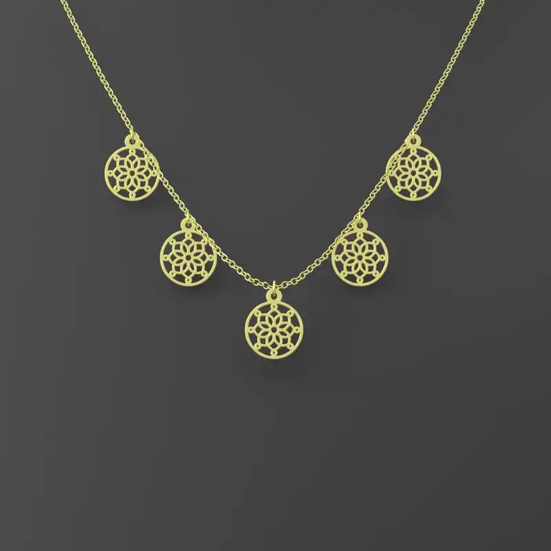 گردنبند طلا 18 عیار زنانه مدوپد مدل دایره اسلیمی کد RNA12304
