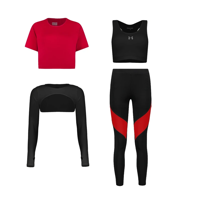 ست چهار تکه لباس ورزشی زنانه مدل 1801-1401-70-56