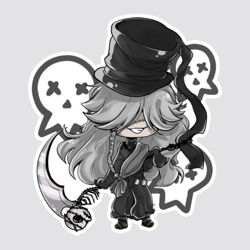 استیکر لپ تاپ پیکسل میکسل مدل انیمه بلک باتلر خام سیاه