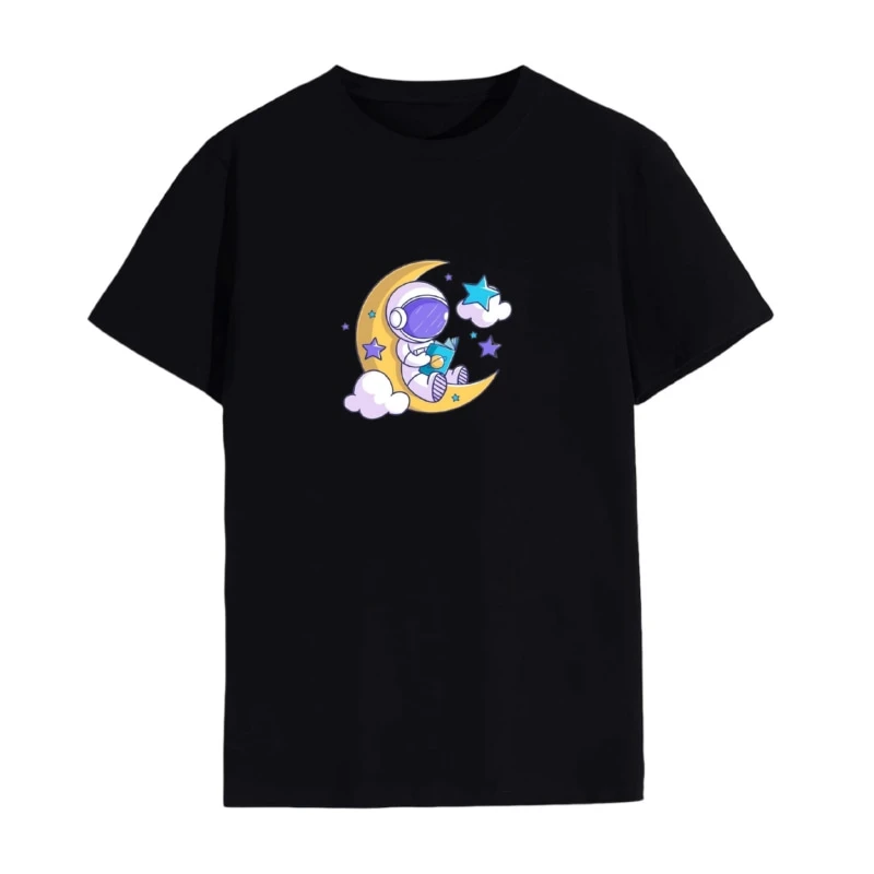 تی شرت لانگ زنانه مدل فضانورد و ماه کد۱