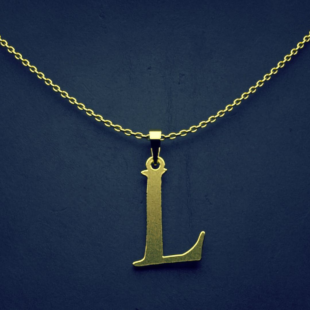 گردنبند طلا 18 عیار زنانه مدوپد مدل حرف L کد H3-1-1454 -  - 1