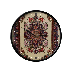 ساعت دیواری مدوپد طرح قالیجه لچک ترنج گلفرنگ مدل C-bakhtiary22