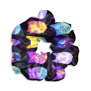 کش مو زنانه مدل اسکرانچی طرح گربه گرانج کد SCH0173